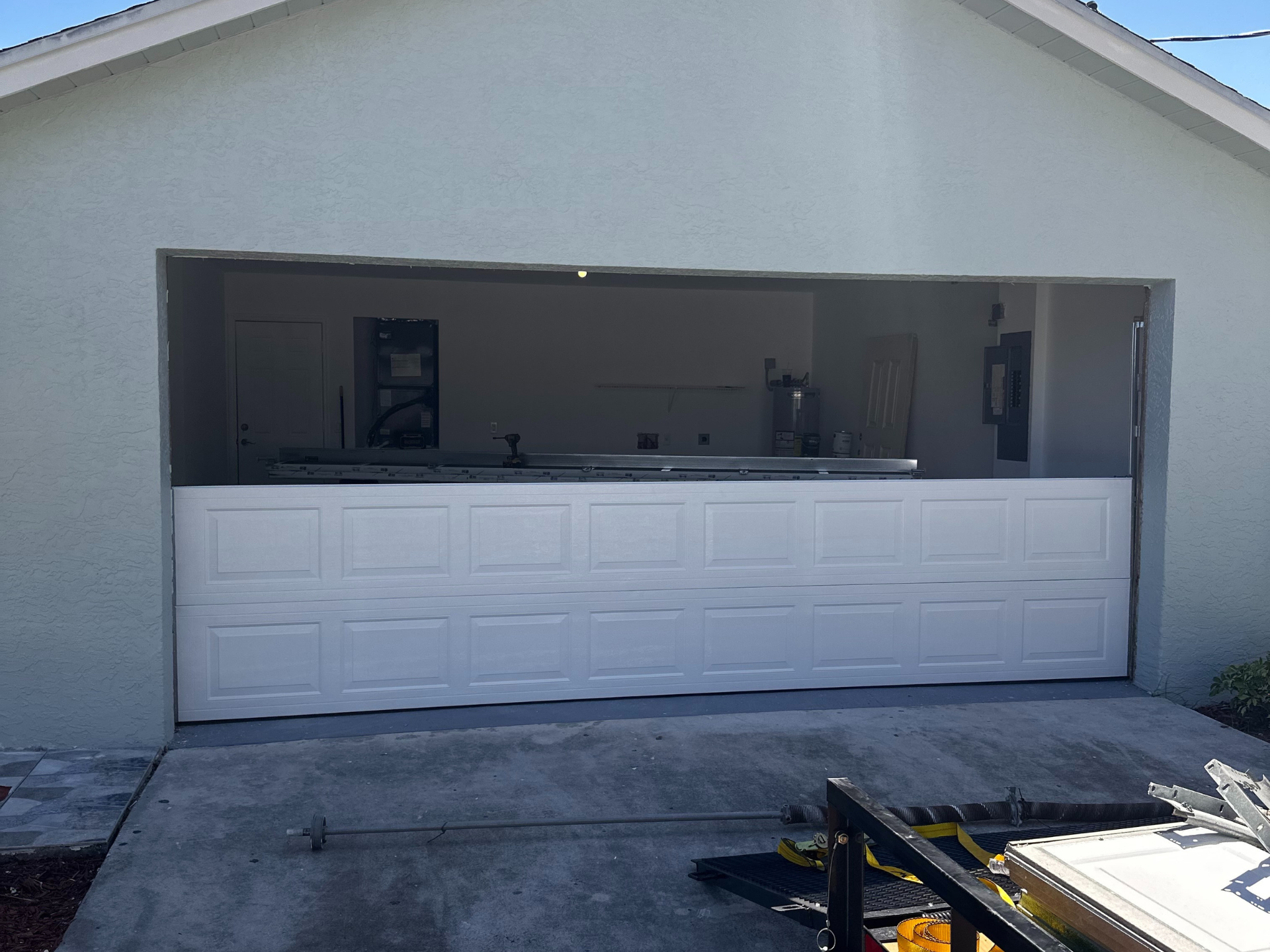 Garage door.