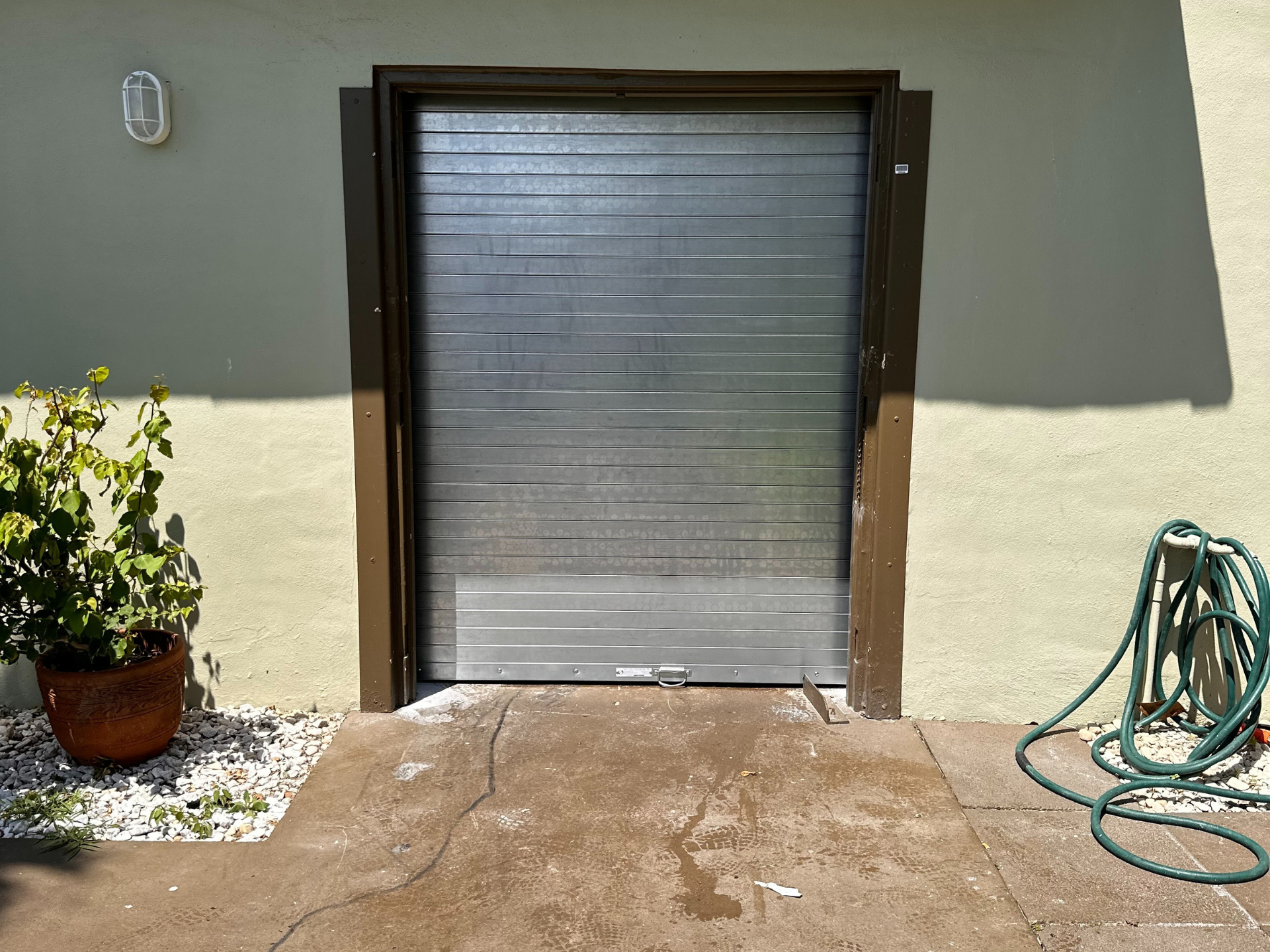 Garage door.