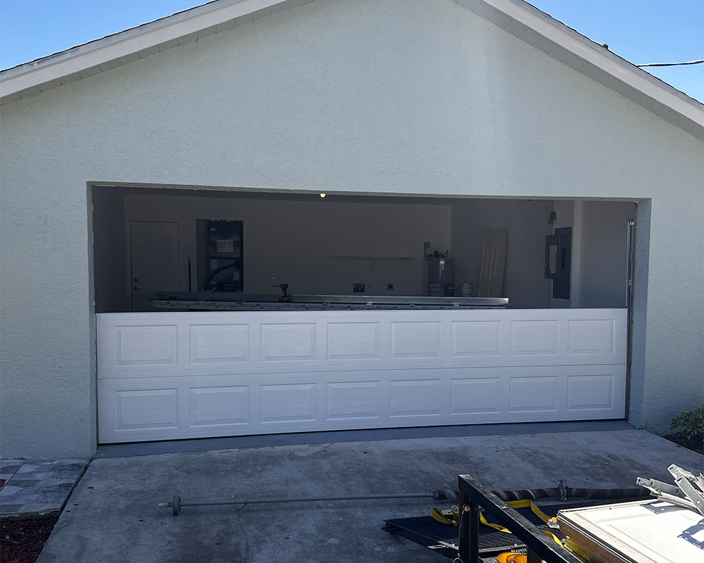 garage door being built view from exterior