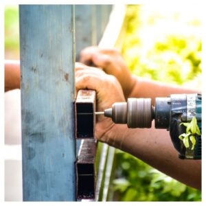 using drill on electric gate