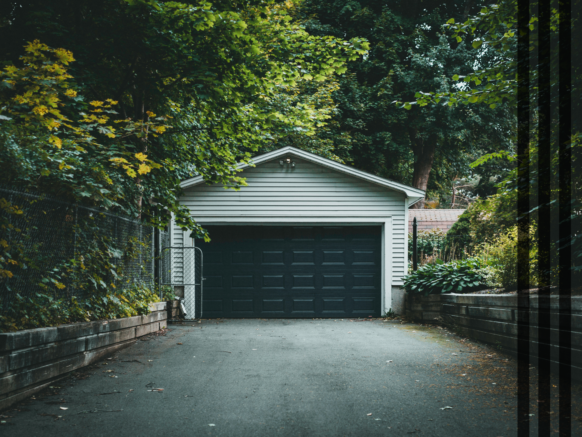 Black garage door