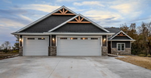 new build house with new doors