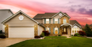 nice house with new garage doors