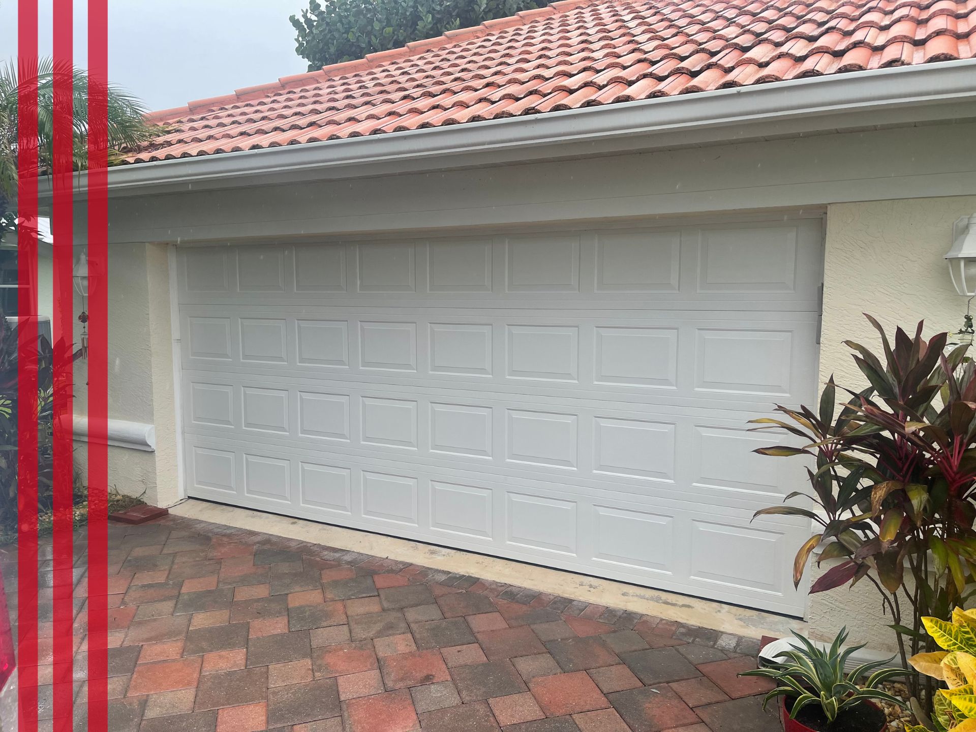 double white garage door