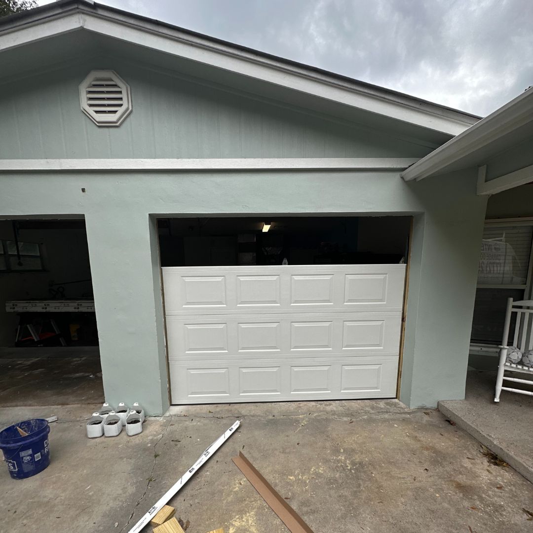 garage door repair in progress