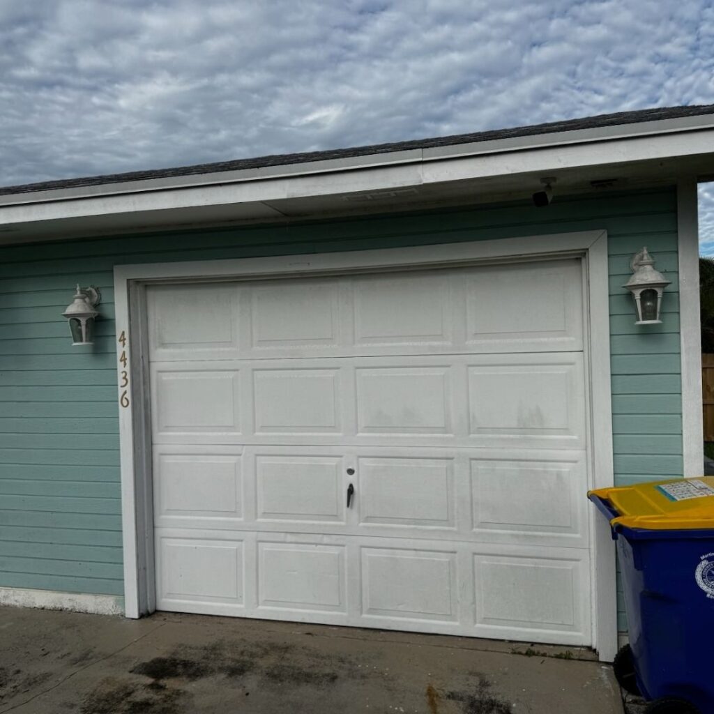 single-car white garage door